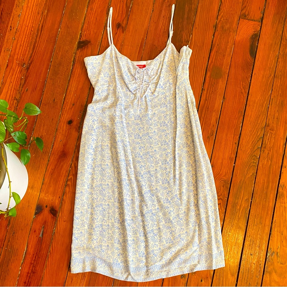Retro Esprit White & Blue Floral Cami Dress NWT Juniors 11/12 Size 8